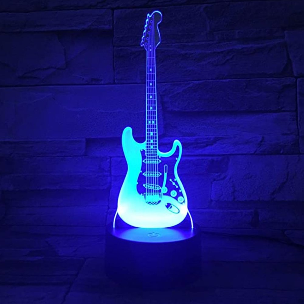3D Figurine Lamp Illusion Night Light Gift for Bedroom Decor Light  - Rockstar